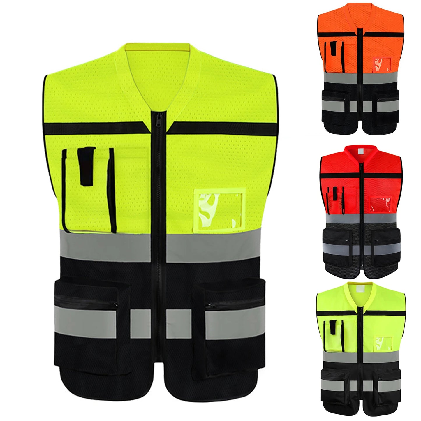 1Pc Reflective T-Shirt Quick Dry Round Neck/Lapel Reflective Shirts Men's Clothing High Visibility Safety Vest for Night Running